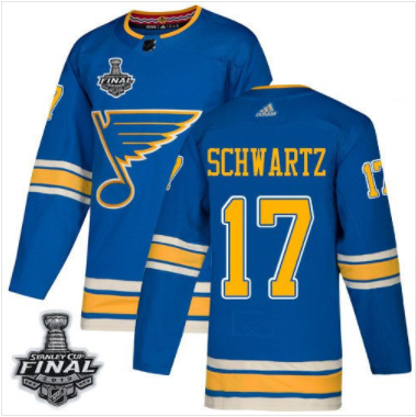 Blues #17 Jaden Schwartz Blau Alternate 2019 Stanley Cup Final Stitched